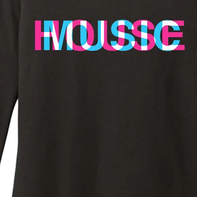 House Music Glitch Optical Illusion EDM Rave DJ Womens CVC Long Sleeve Shirt