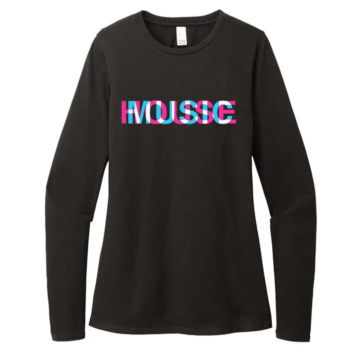 House Music Glitch Optical Illusion EDM Rave DJ Womens CVC Long Sleeve Shirt