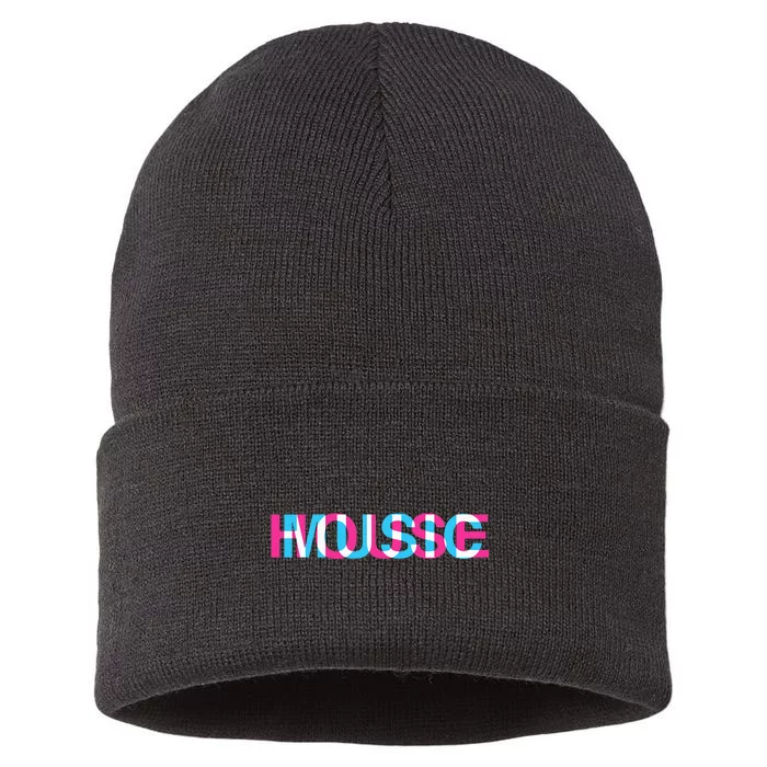 House Music Glitch Optical Illusion EDM Rave DJ Sustainable Knit Beanie