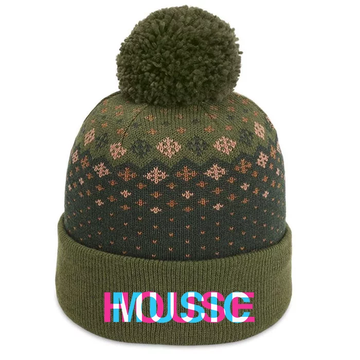 House Music Glitch Optical Illusion EDM Rave DJ The Baniff Cuffed Pom Beanie