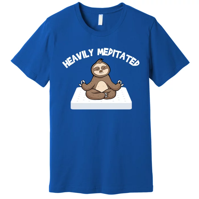 Heavily Meditated Gift As A Funny Yoga Sloth Great Gift Premium T-Shirt