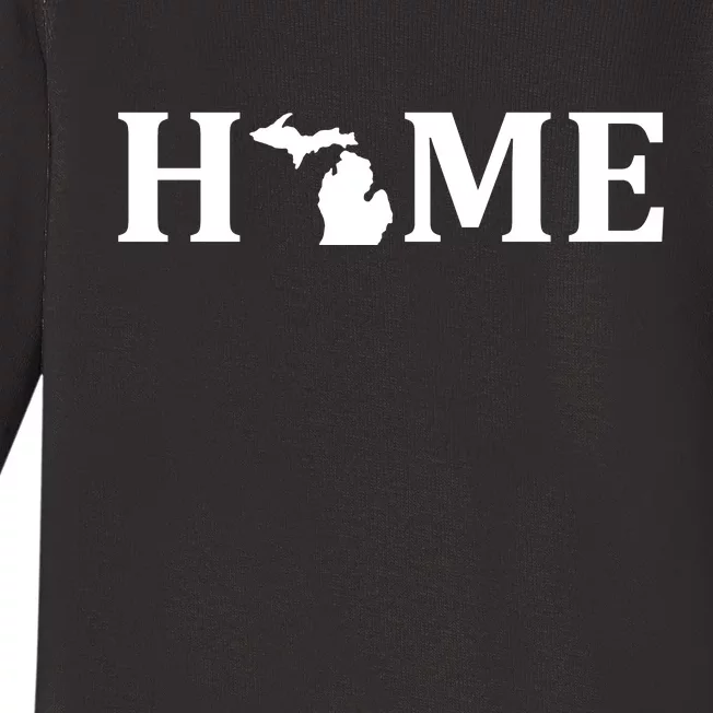 Home Michigan Great Lake State MI Est 1837 Home Baby Long Sleeve Bodysuit