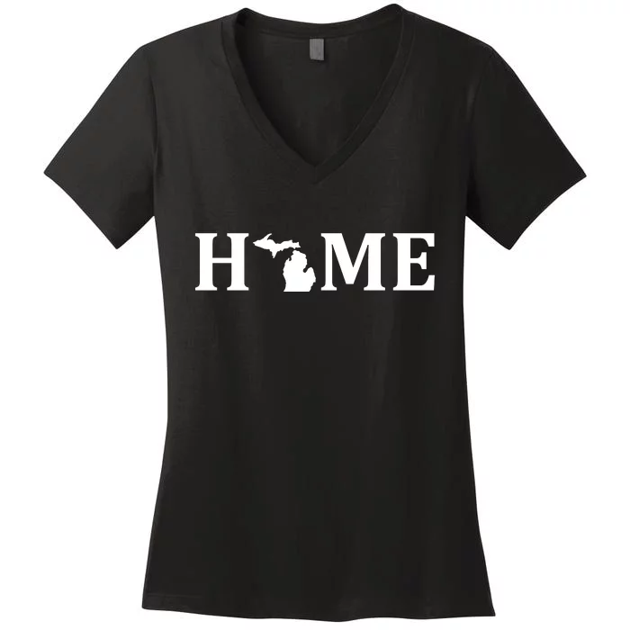 Home Michigan Great Lake State MI Est 1837 Home Women's V-Neck T-Shirt