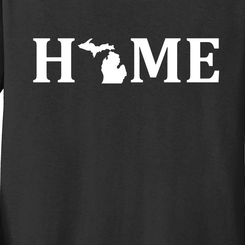 Home Michigan Great Lake State MI Est 1837 Home Kids Long Sleeve Shirt