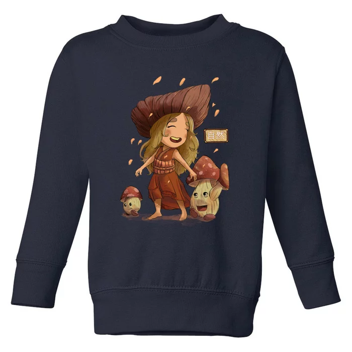 Happy Mushoroom Girl Toddler Sweatshirt