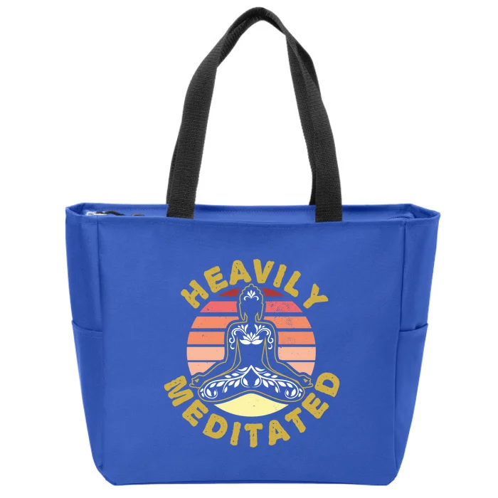 Heavily Meditated Gift Funny Meditation Fan Gift Zip Tote Bag