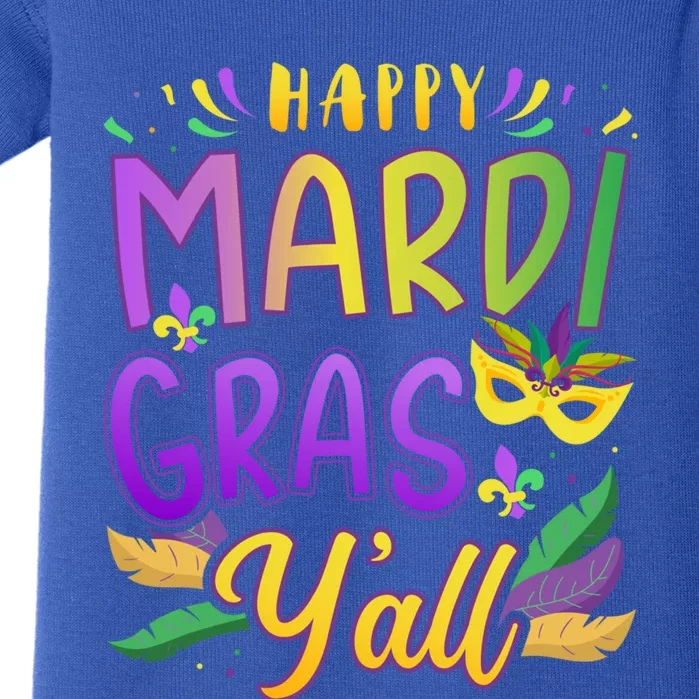 Happy Mardi Gras Y'all With Mask For New Orleans Carnival Gift Baby Bodysuit