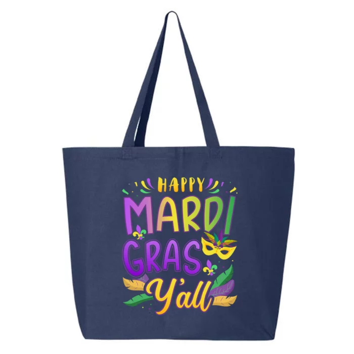 Happy Mardi Gras Y'all With Mask For New Orleans Carnival Gift 25L Jumbo Tote