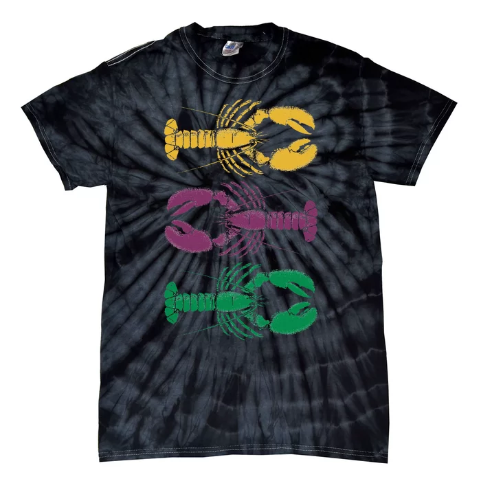 Happy Mardi Gras 2024 Crawfish Matching Party Vintage Tie-Dye T-Shirt