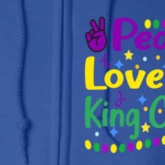 Happy Mardi Gras King Cake Peace Love Gift Full Zip Hoodie