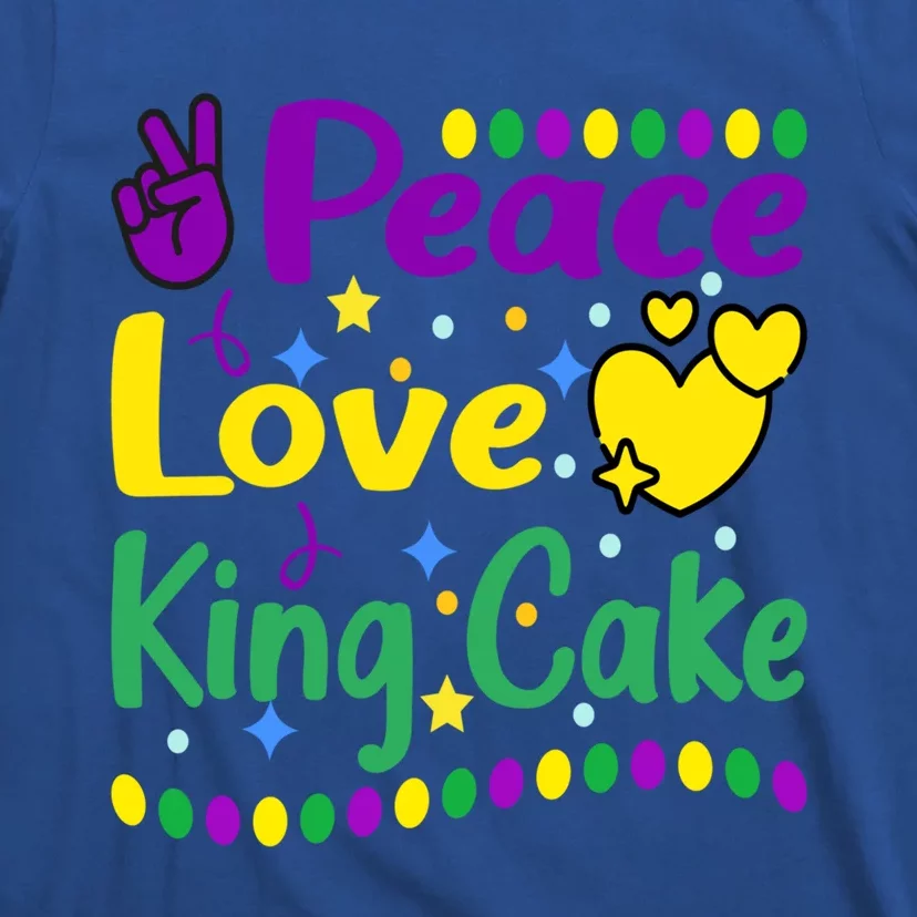 Happy Mardi Gras King Cake Peace Love Gift T-Shirt