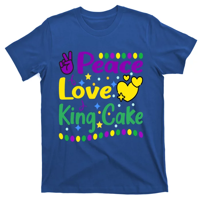 Happy Mardi Gras King Cake Peace Love Gift T-Shirt