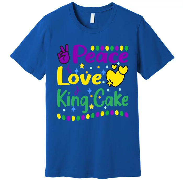 Happy Mardi Gras King Cake Peace Love Gift Premium T-Shirt