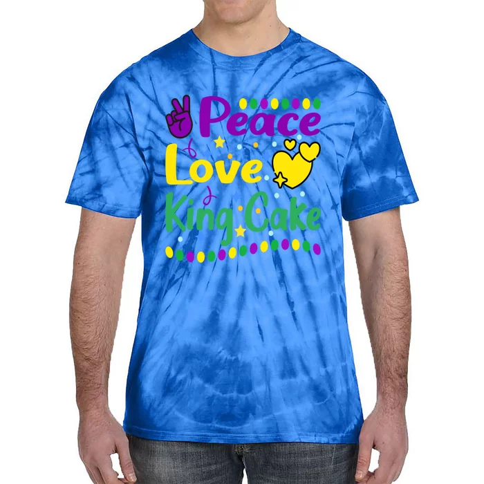 Happy Mardi Gras King Cake Peace Love Gift Tie-Dye T-Shirt