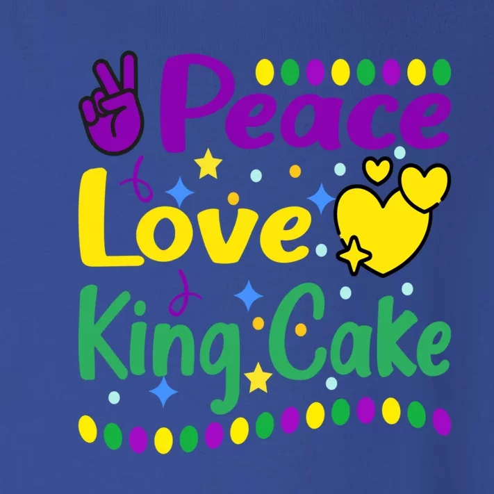 Happy Mardi Gras King Cake Peace Love Gift Toddler Long Sleeve Shirt