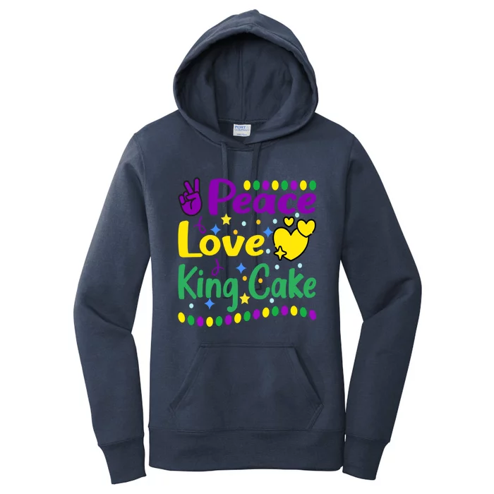 Happy Mardi Gras King Cake Peace Love Gift Women's Pullover Hoodie