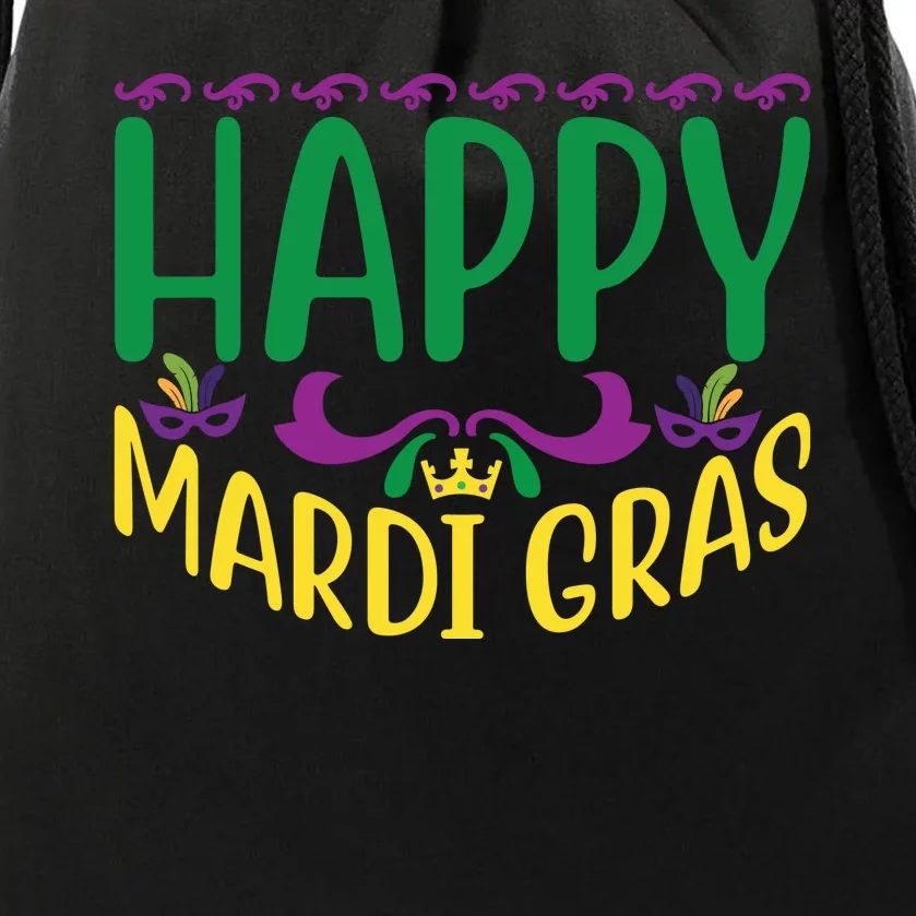 Happy Mardi Gras Drawstring Bag