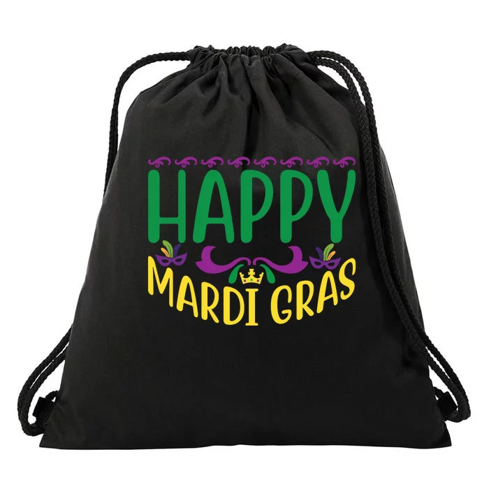 Happy Mardi Gras Drawstring Bag