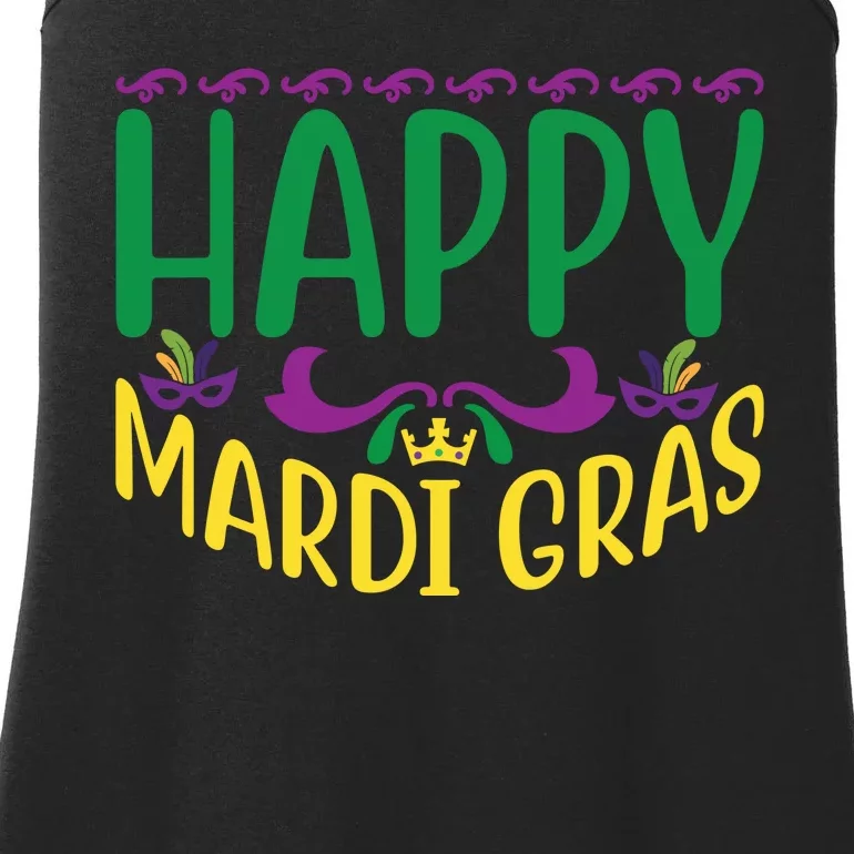 Happy Mardi Gras Ladies Essential Tank