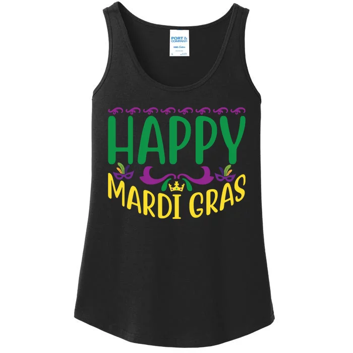 Happy Mardi Gras Ladies Essential Tank