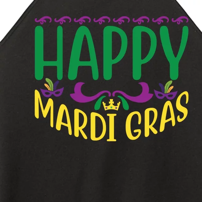 Happy Mardi Gras Women’s Perfect Tri Rocker Tank