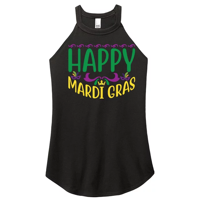 Happy Mardi Gras Women’s Perfect Tri Rocker Tank