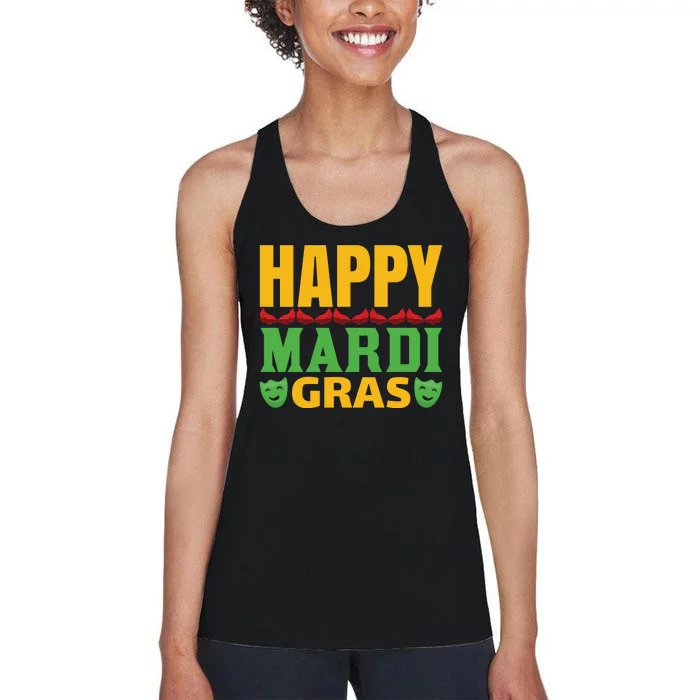 Happy Mardi Gras Women's Racerback Tank