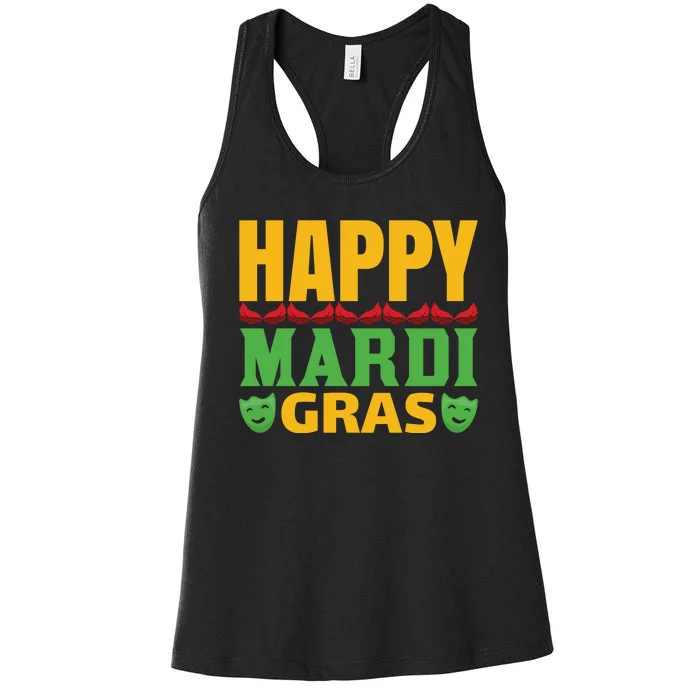 Happy Mardi Gras Women's Racerback Tank