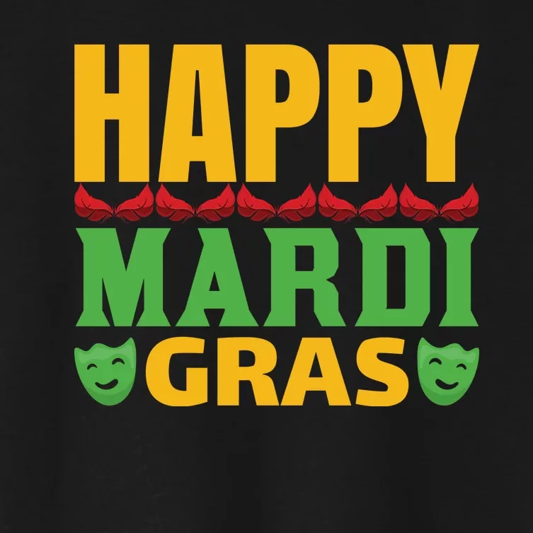 Happy Mardi Gras Women's Crop Top Tee