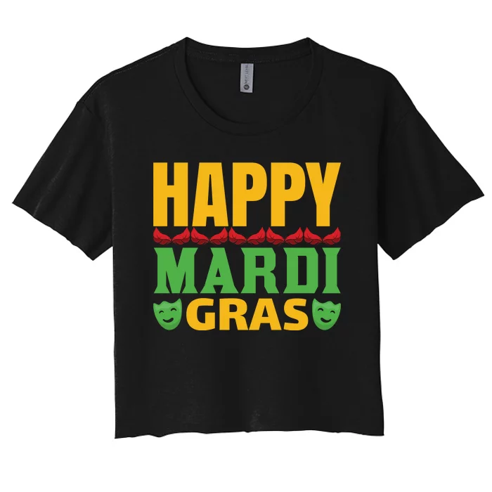 Happy Mardi Gras Women's Crop Top Tee