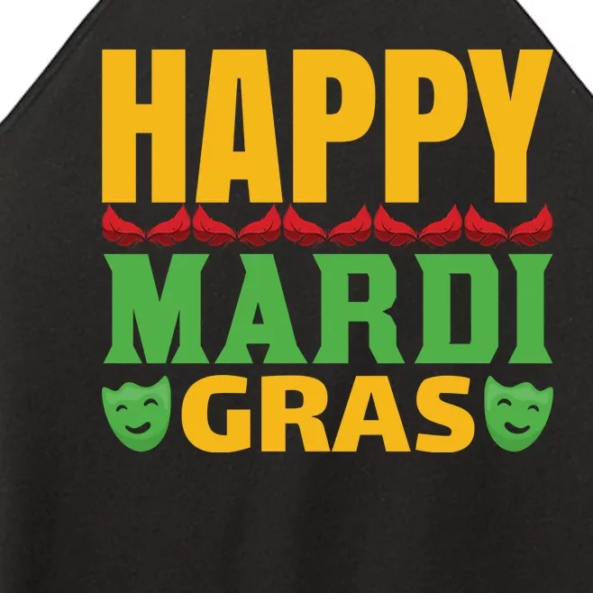 Happy Mardi Gras Women’s Perfect Tri Rocker Tank