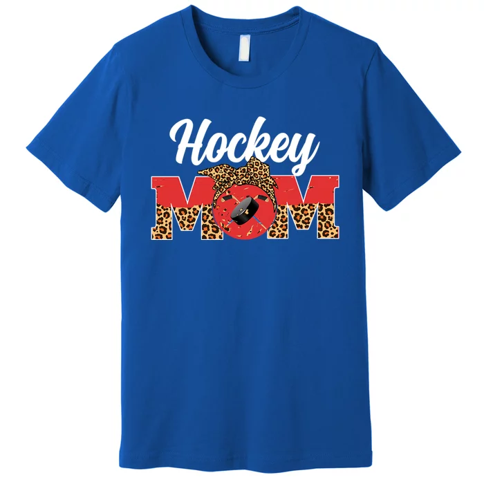 Hockey Mom Game Day Leopard Mothers Day Gift Premium T-Shirt