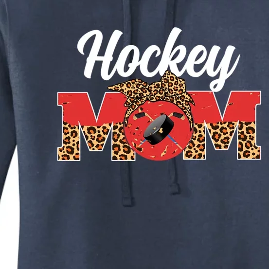 Hockey Mom Game Day Leopard Mothers Day Gift Women's Pullover Hoodie