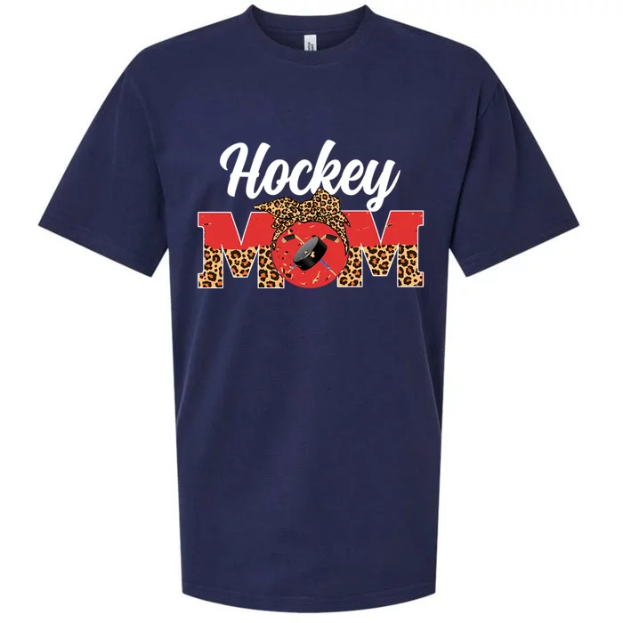 Hockey Mom Game Day Leopard Mothers Day Gift Sueded Cloud Jersey T-Shirt