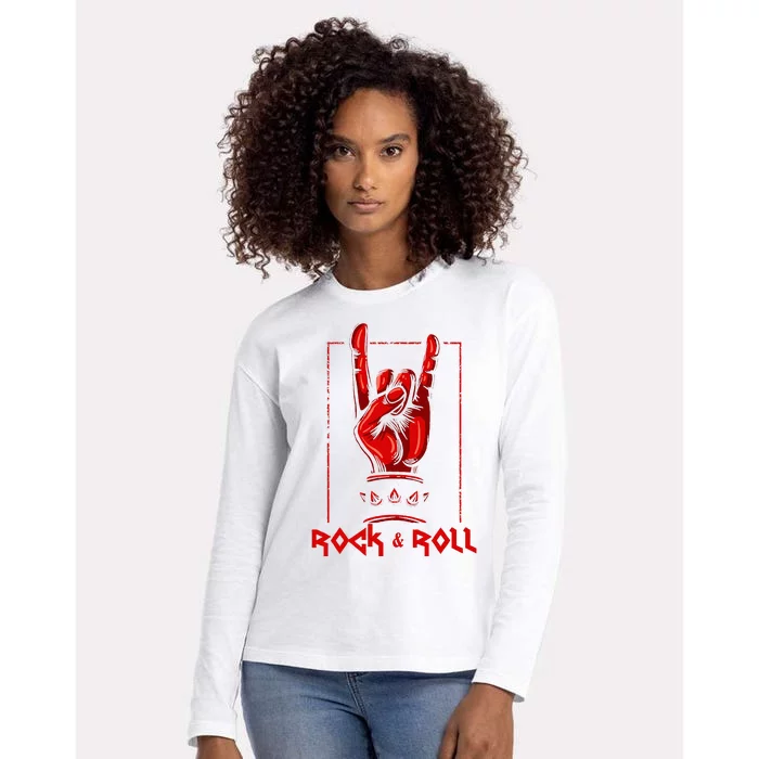 Heavy Metal Guitar Death Metal Rock N Roll Music Womens Cotton Relaxed Long Sleeve T-Shirt