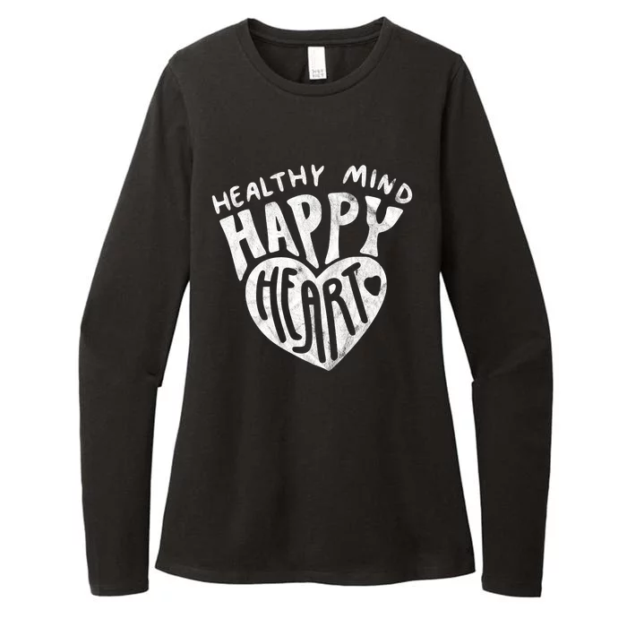 Healthy Mind Happy Heart Mental Health Womens CVC Long Sleeve Shirt