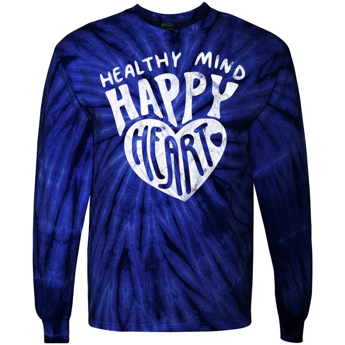 Healthy Mind Happy Heart Mental Health Tie-Dye Long Sleeve Shirt