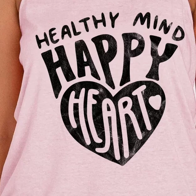 Healthy Mind Happy Heart Mental Health Women's Knotted Racerback Tank