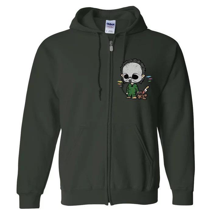 Horror Movie Halloween Costume Scary Full Zip Hoodie