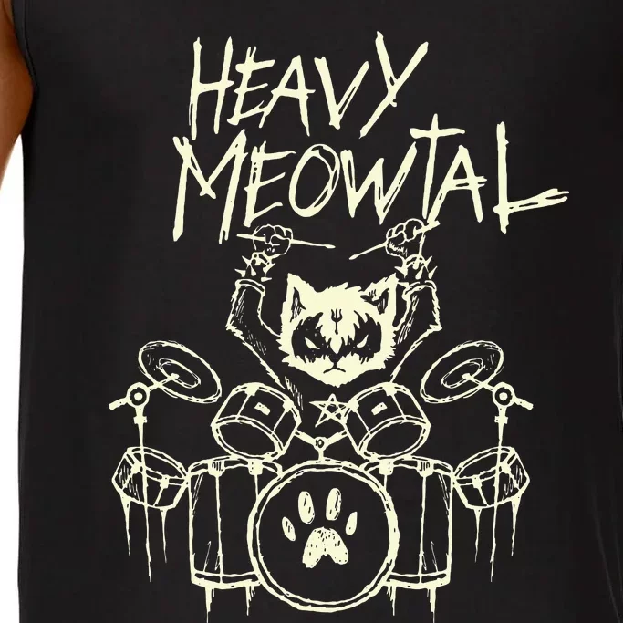 Heavy Metal Headbanger Gift Drummer Cat Playing Drum Meowtal Comfort Colors® Tank Top