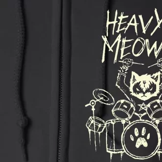 Heavy Metal Headbanger Gift Drummer Cat Playing Drum Meowtal Full Zip Hoodie