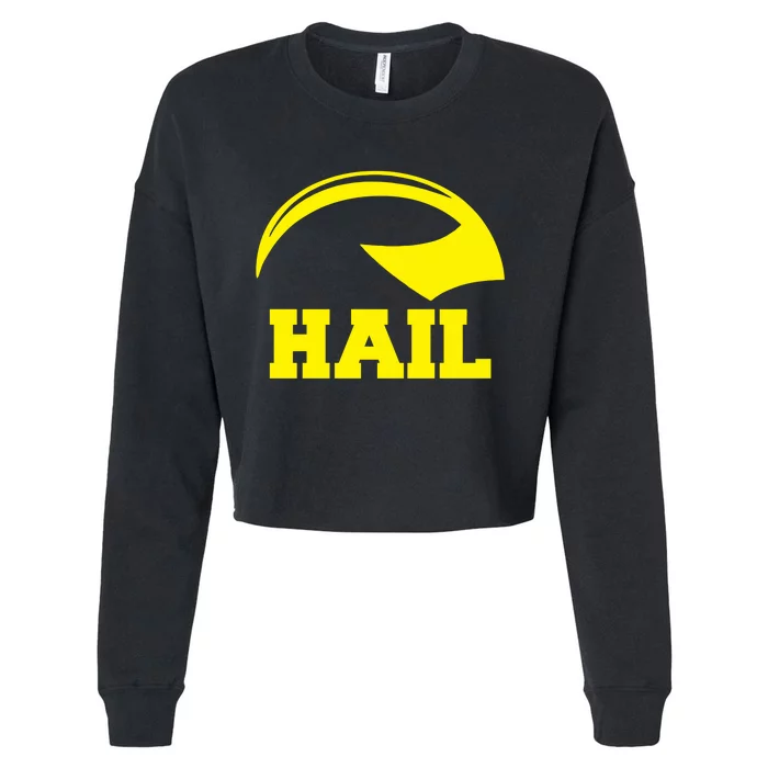 Hail Michigan Helmet Football Victors Cropped Pullover Crew