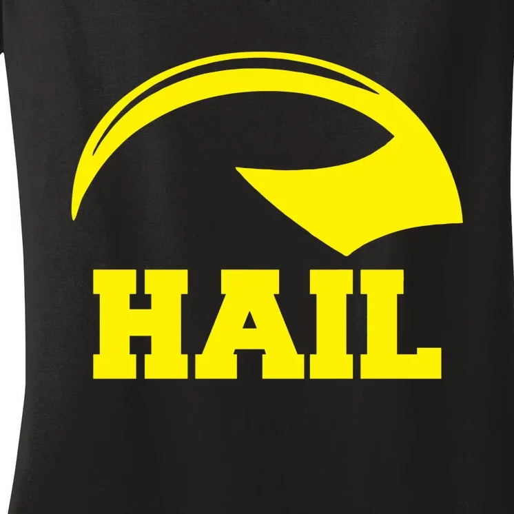 Hail Michigan Helmet Football Victors Women's V-Neck T-Shirt