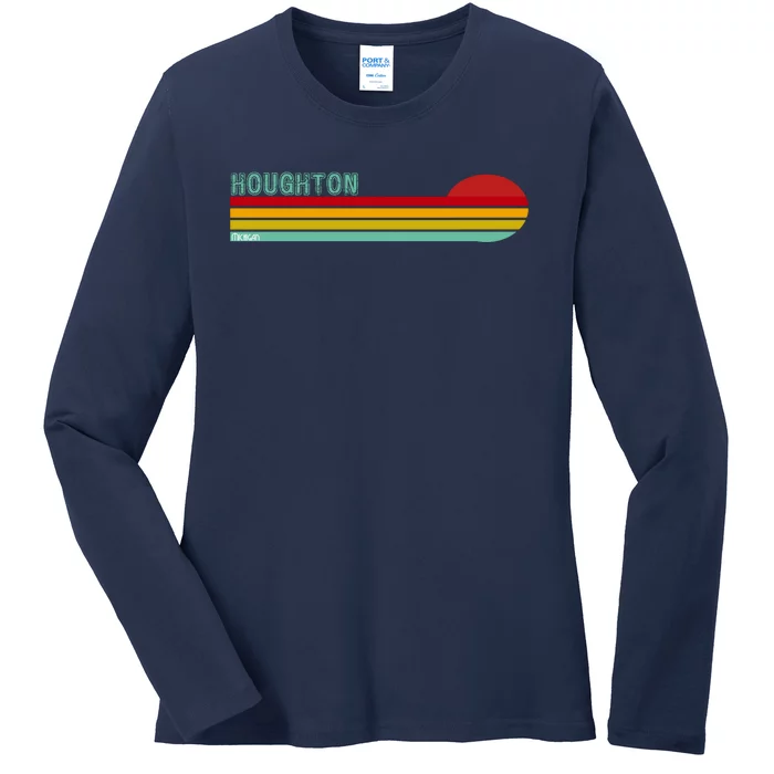 Houghton Michigan Ladies Long Sleeve Shirt