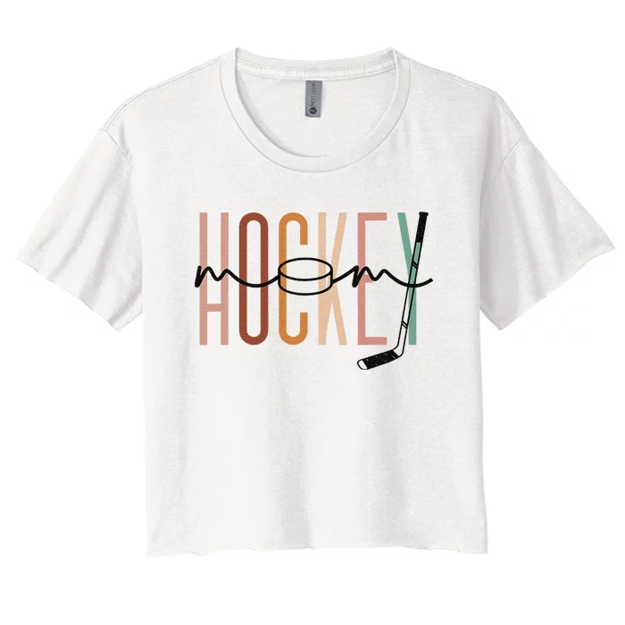 Hockey Mom Hockey Mama Cute Mom Life Hockey Women's Crop Top Tee