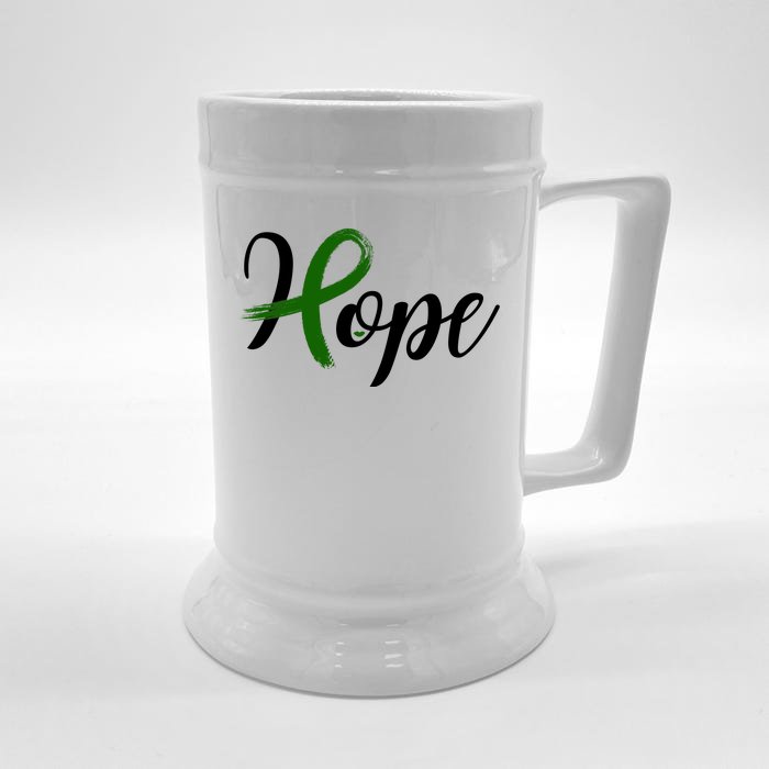 Hope Mental Health Awareness Ribbon Front & Back Beer Stein