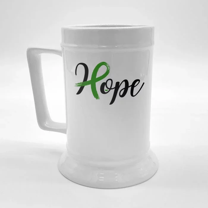 Hope Mental Health Awareness Ribbon Front & Back Beer Stein