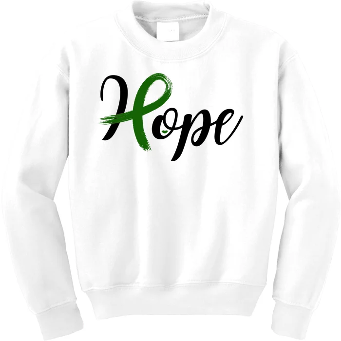 Hope Mental Health Awareness Ribbon Kids Sweatshirt