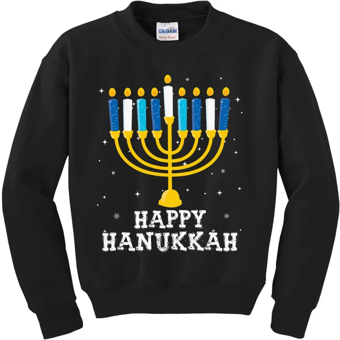 Hanukkah Menorah Happy Hanukkah Kids Sweatshirt