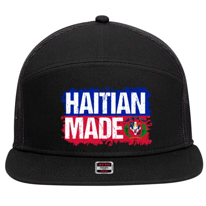 Haitian Made Haiti Pride T 7 Panel Mesh Trucker Snapback Hat